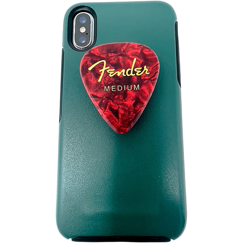 Fender Guitar Pick Shaped Phone Grip Red Marble