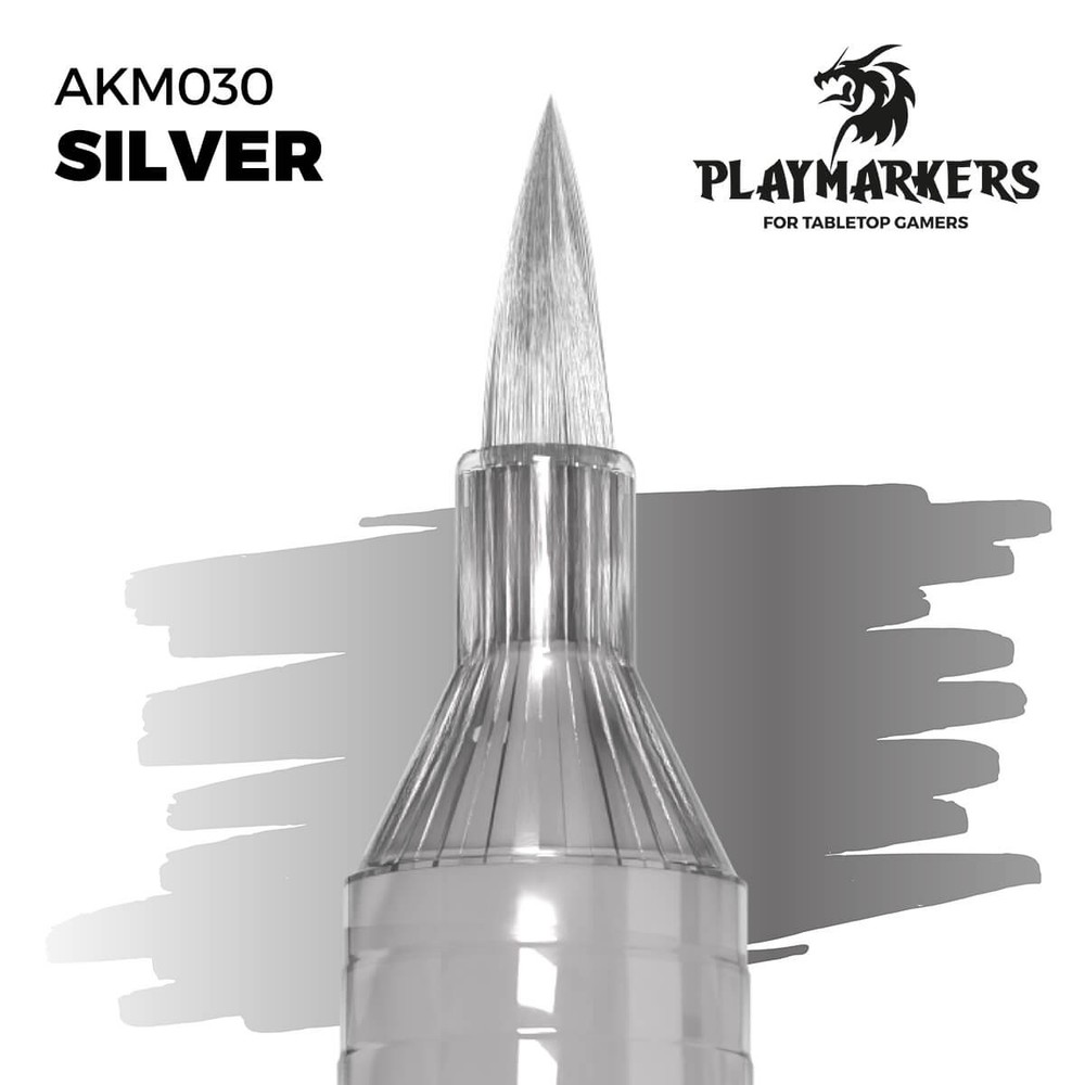 AK Interactive Playmarker Silver Paint Marker AKM030