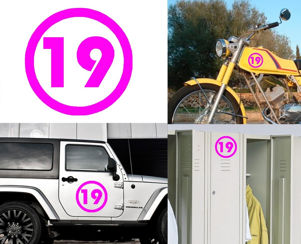 Number 19, Sticker Vinyl Version v2b