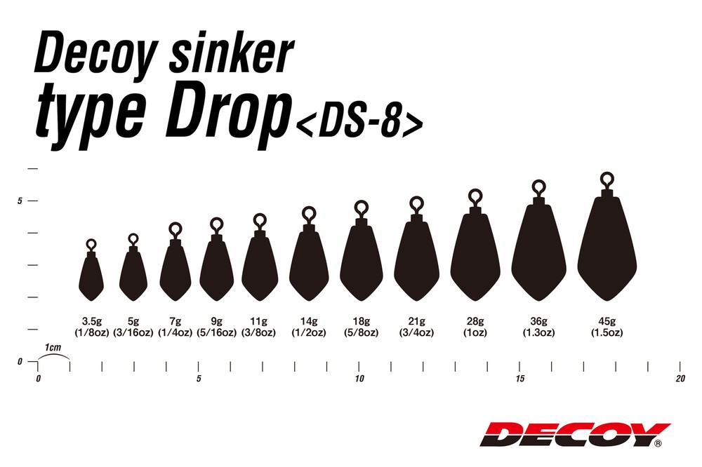 * DECOY Sinker Type Drop DS-8 Size variation
