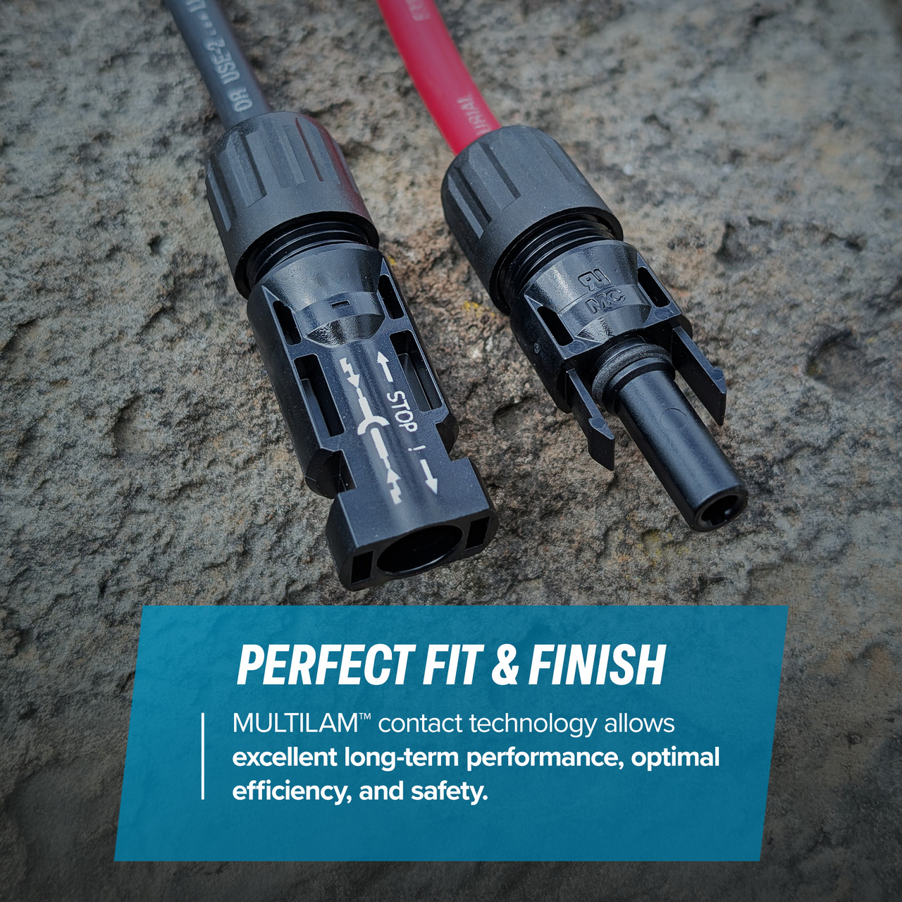 TEMCo 8 AWG PV Solar Extension Wire, 40 Ft Pair, Staubli MC4 Connectors