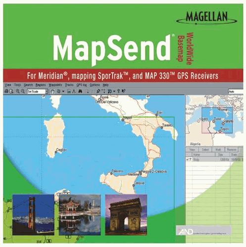 Magellan Mapsend Worldwide Basemap Mapping Software For Map 330 GPS - NEW
