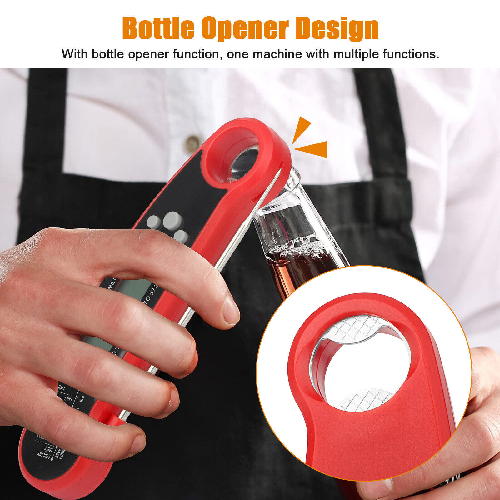 Instant Read Digital Meat Thermometer Fast for Kitchen Food Cooking BBQ Grilling