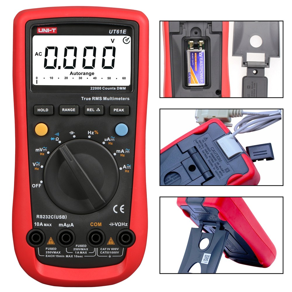 UT61E True RMS Digital Multimeter PC Connect AC/DC Voltage Peak Hold Data Log