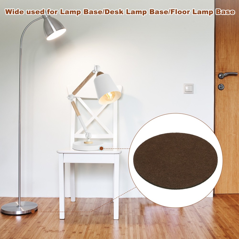 6 Pack 4 Inch Diameter Lamp Base Felt 3mm Thickness Round Felt Coffee