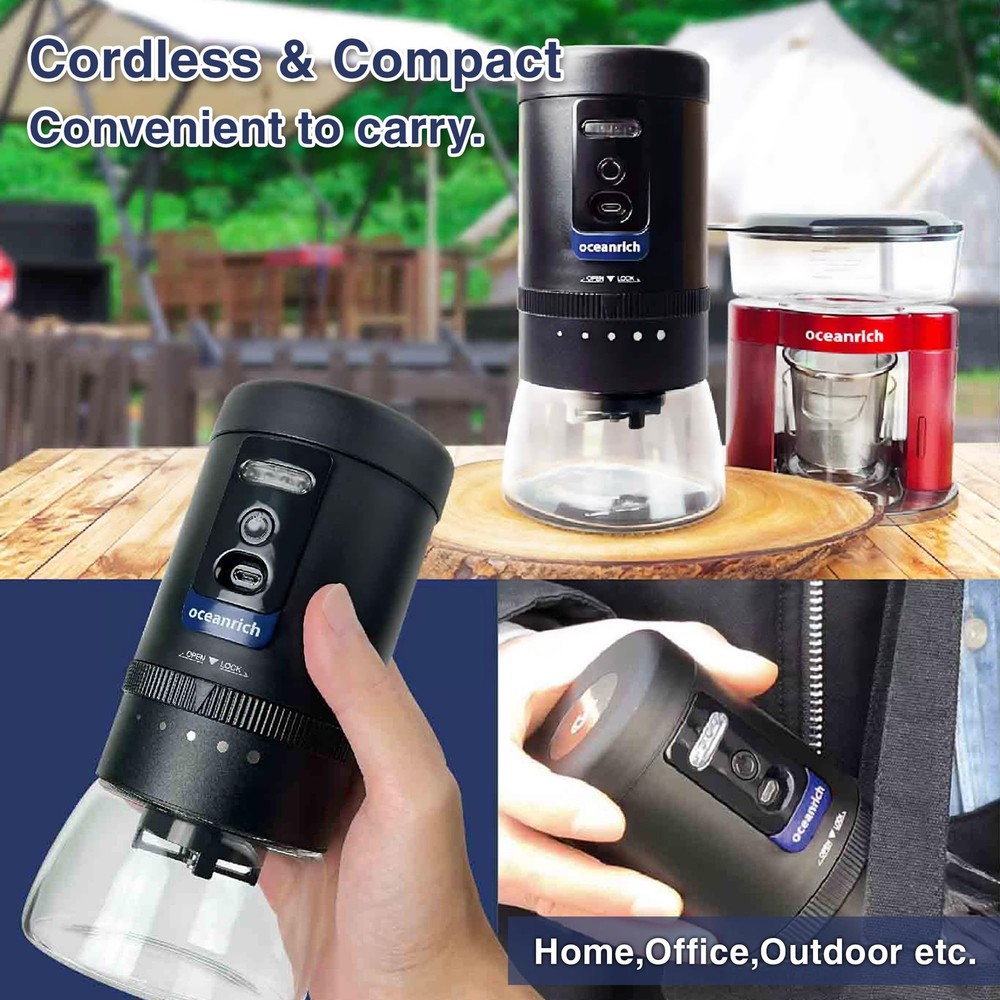 -G1R Automatic Coffee Grinder, Rechargeable Compact Portable Grinding Mill, R...