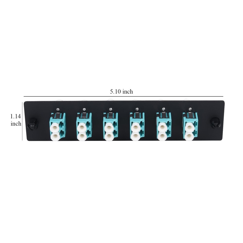 12 Fibers LC To LC OM3 Duplex MultiMode Patch Panel 6 PCS UPC Coupler Jack