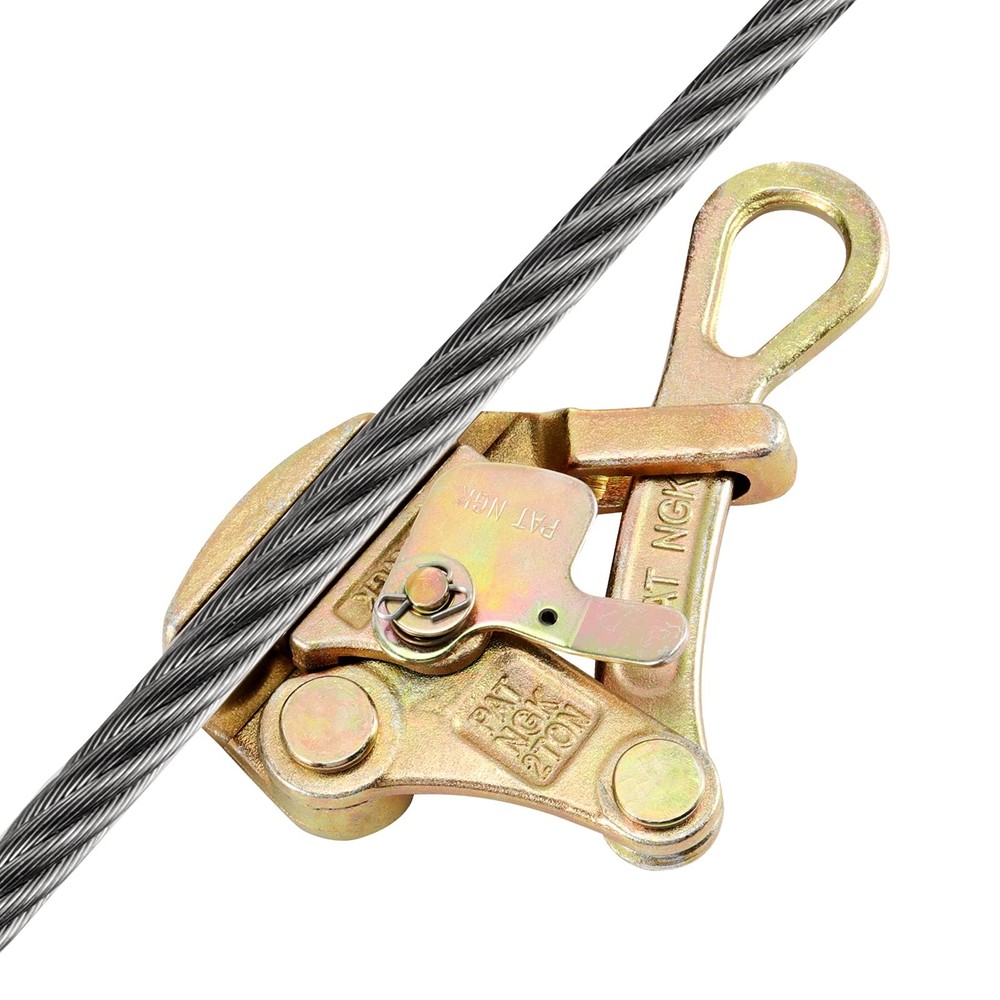 2 Ton 4408 Lbs Cable Puller, Cable Grip Wire Rope Jaw Puller, Steel Cable Pul...