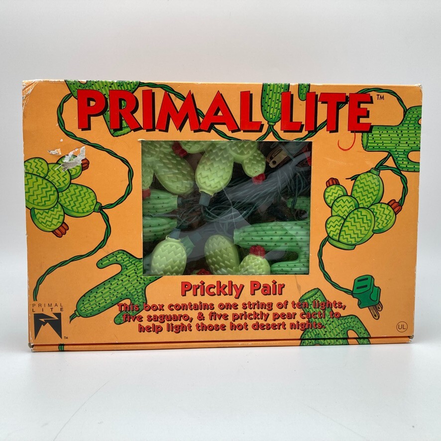 Vintage Primal Lites PRICKLY PEAR CACTUS String Lights 1990s