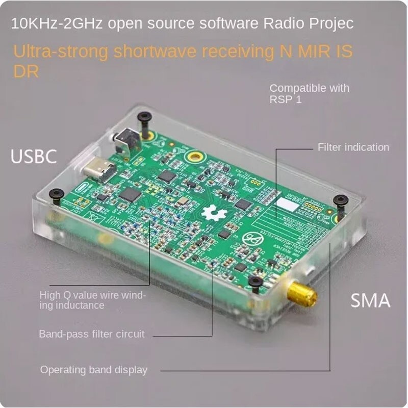 10KHz-2GHz Opensource MIRISDR M3 Full Band Software Defined Radio SDR Receiver