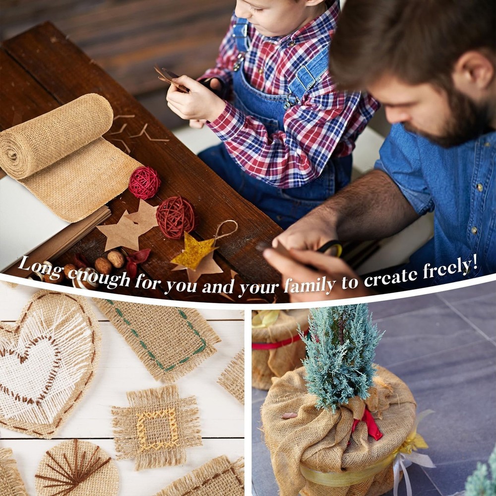 2 Rolls Burlap Tree Protector Wraps 7.8" X 118" Winter Tree Trunk Guards