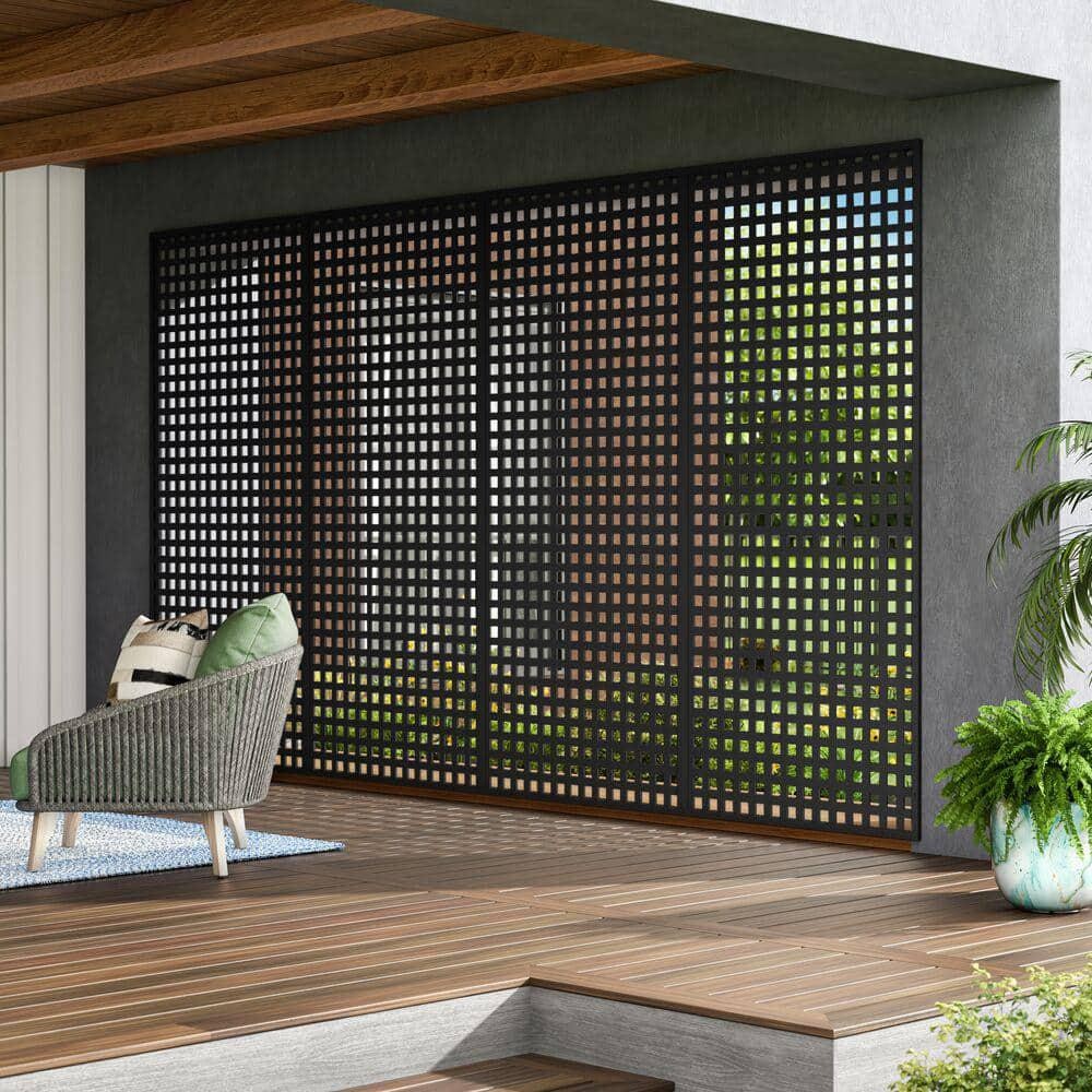 4 Ft. Black Vinyl Lattice Divider (2-Pack)