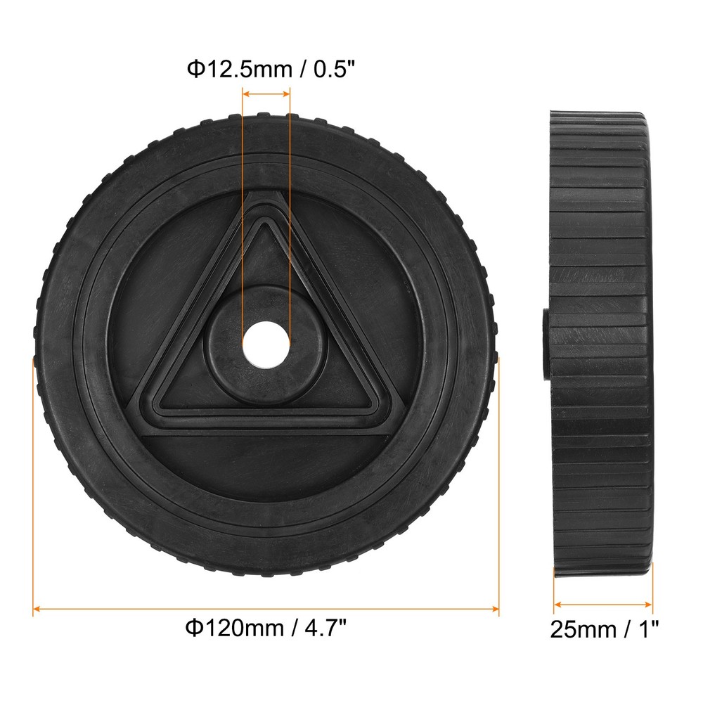 4.7" 2 Pack Universal Air Compressor Wheel with 0.5" Dia. Hole