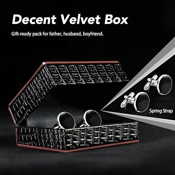 Elegant Cufflink, Jewelry Stainless Steel Classic Tuxedo Shirt Cuff Link-Black