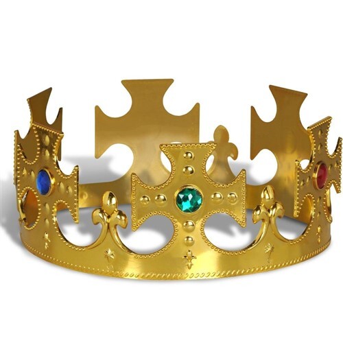 Plastic Gold Jeweled King's Crown Party Favor