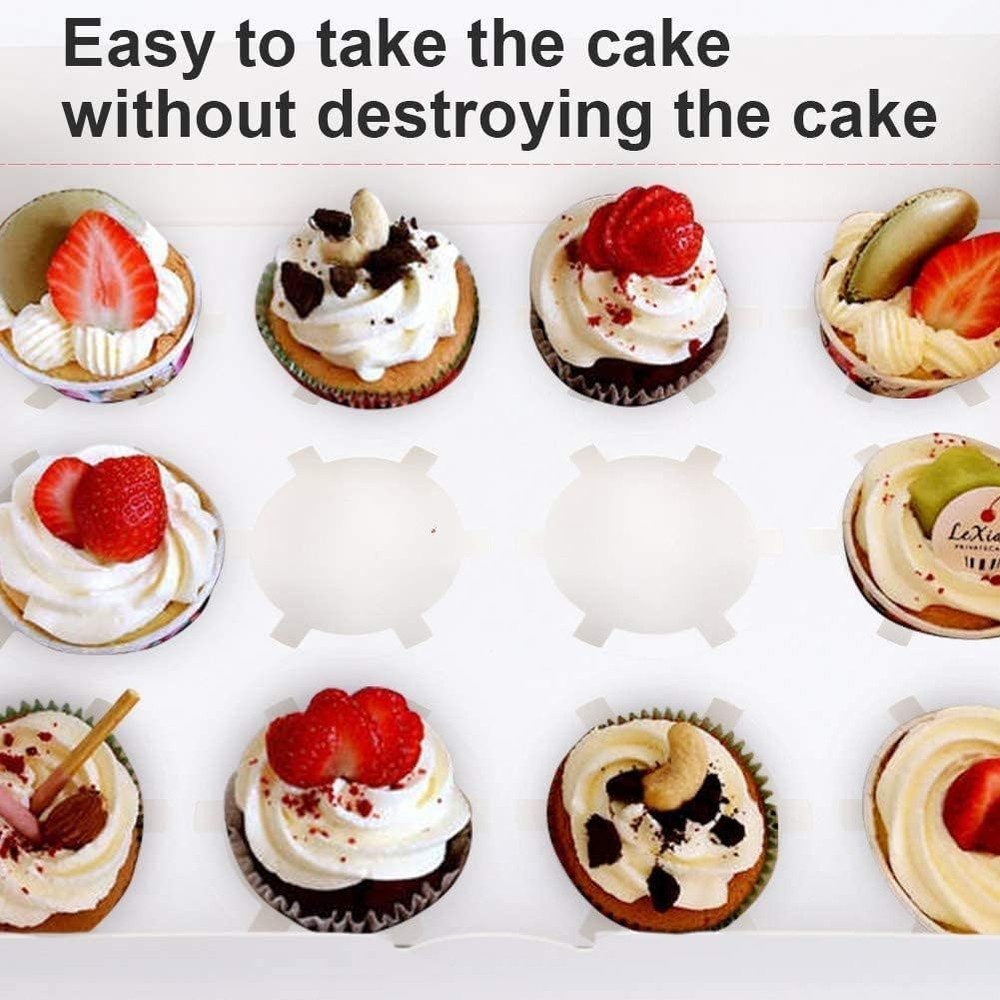 Rarapop 6 Pack Cupcake Boxes for 12 Cupcakes