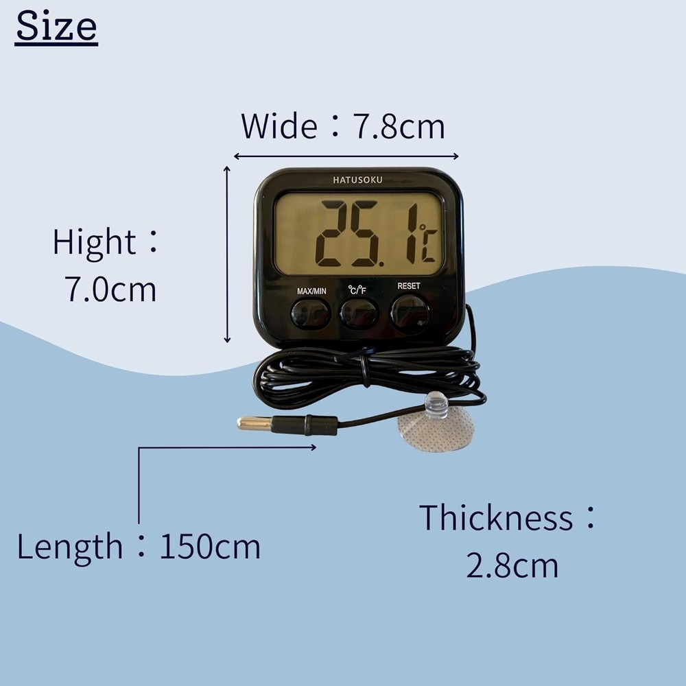 Precision Digital Thermometer with External Sensor - Refrigerator & Aquarium Use