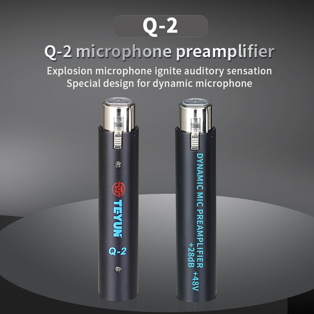Microphone Preamp with 28dB Gain, Dynamite Active in Line Compact Dynamic Mic...