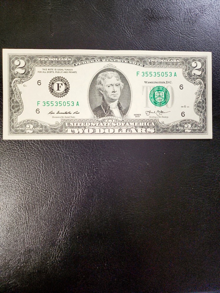 35 5350 53 BINARY ( ALMOST) REPEATR UNCIRCULATED 2013 $2 FOUR 5s And Three 3s