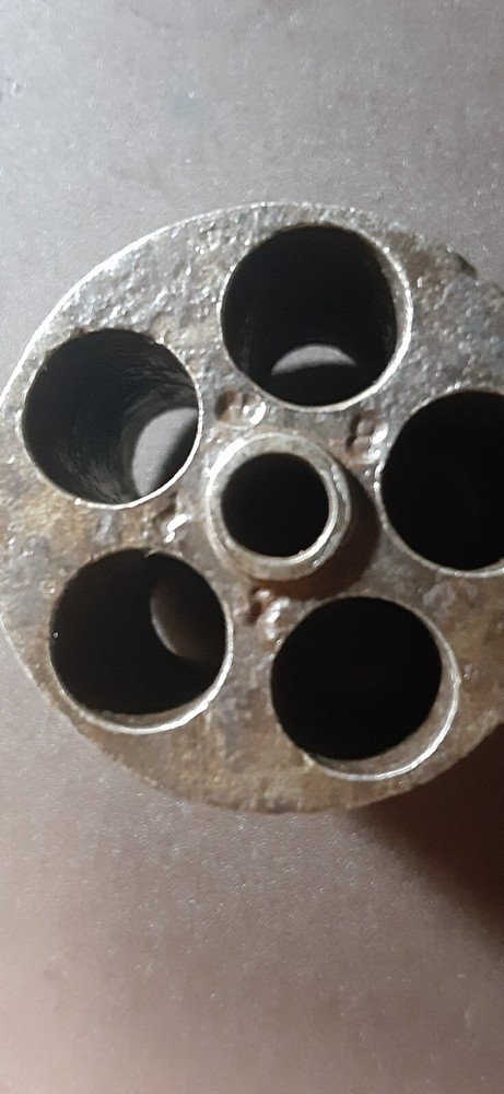 Spur Trigger Cylinder, Once Engraved, Maker & Caliber Unknown, Bare Metal