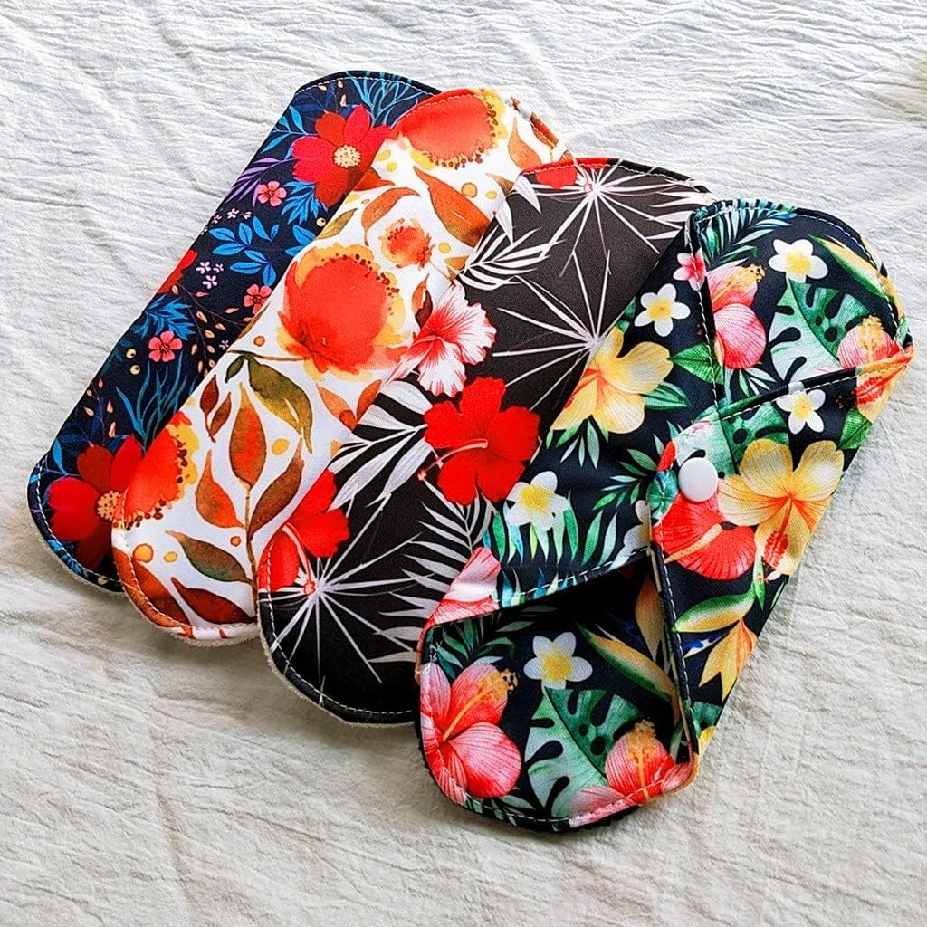 7pcs Set Reusable Women Menstrual Pads Including 1pc Mini Wet Bag +6pcs Reusable