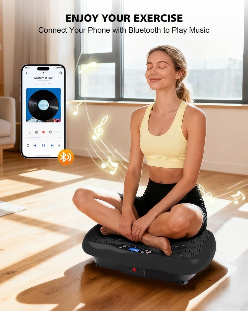 Vibration Plate Exercise Machine, 10 Auto Modes/200-Levels Vibrating Plate fo...