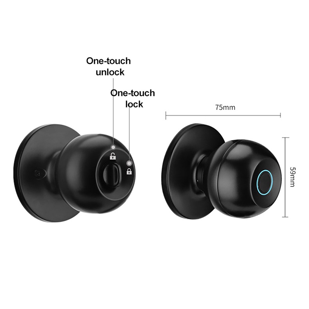 Fingerprint Door Lock Electronic Digital App Control Keyless/Key Entry Black