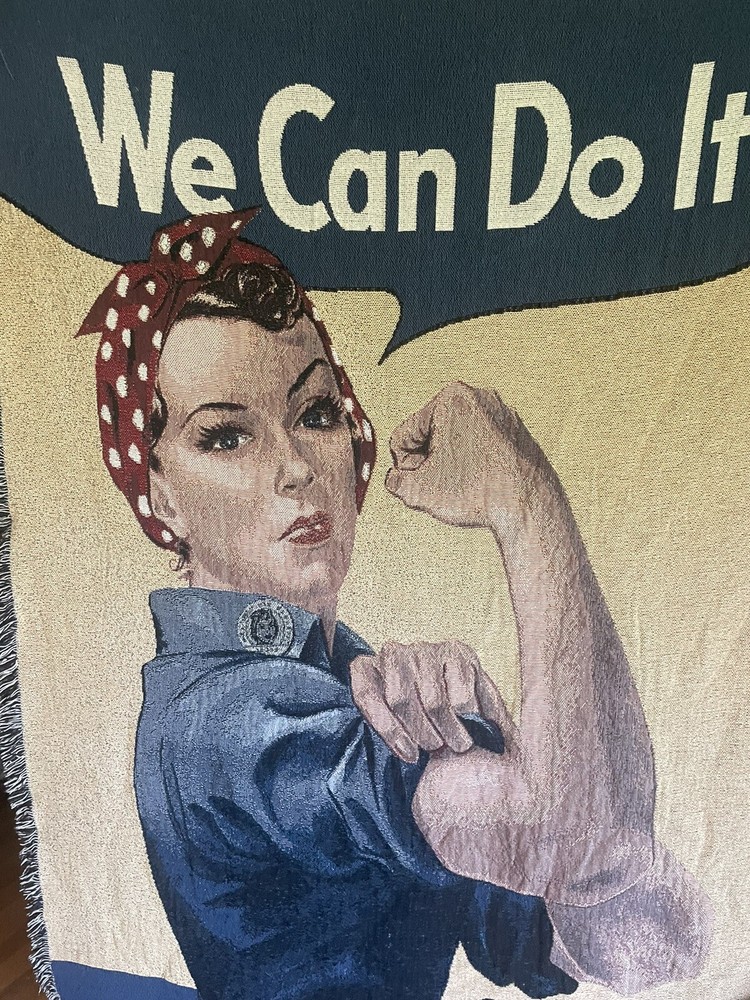 Rosey Riveter Tapestry Blanket