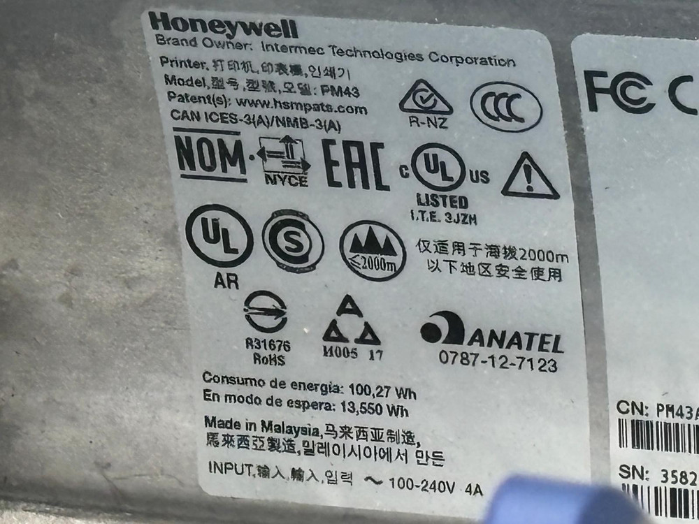 Honeywell PM43 Direct Thermal Label Printer