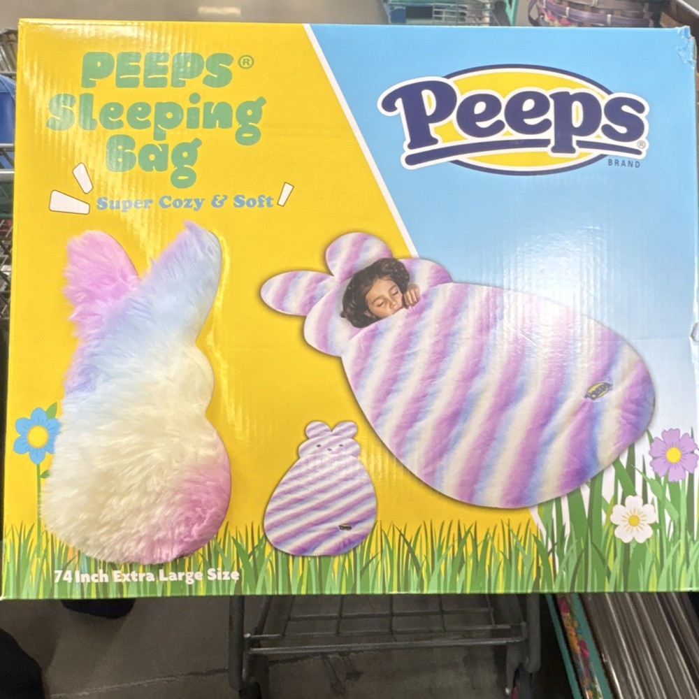 Peeps 74 Inch Extra Large Bunny Sleeping Bag, Super Cozy & Soft, Easter