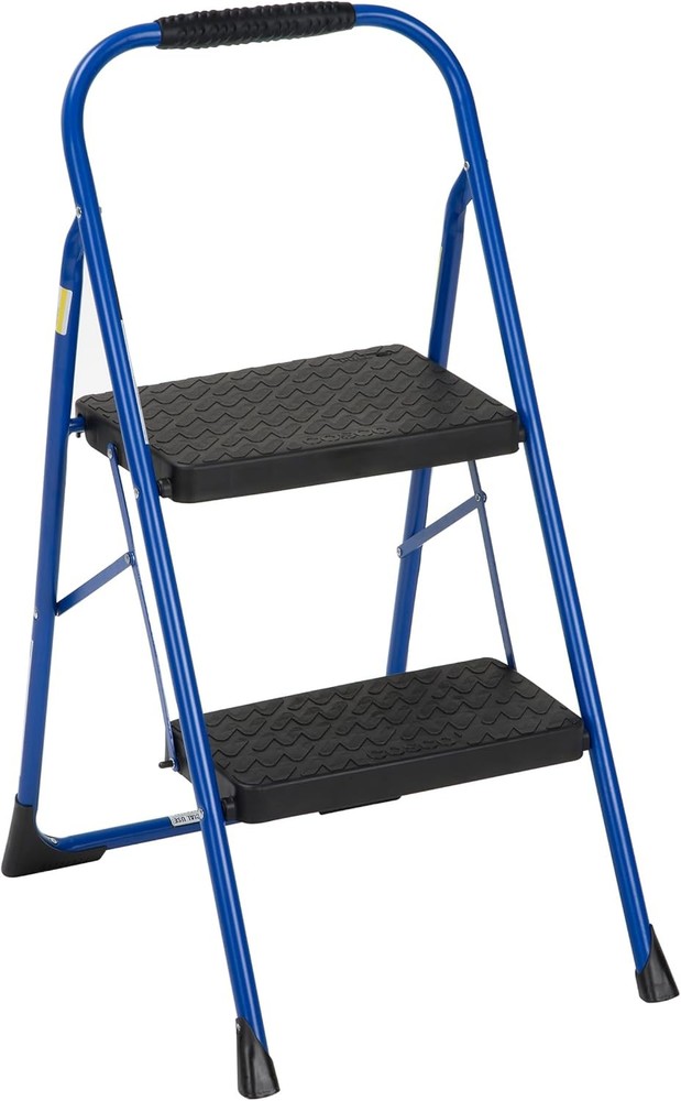 Cosco 11408PBL1E Three Step Big Step Folding Step Stool with Rubber Hand Grip, G