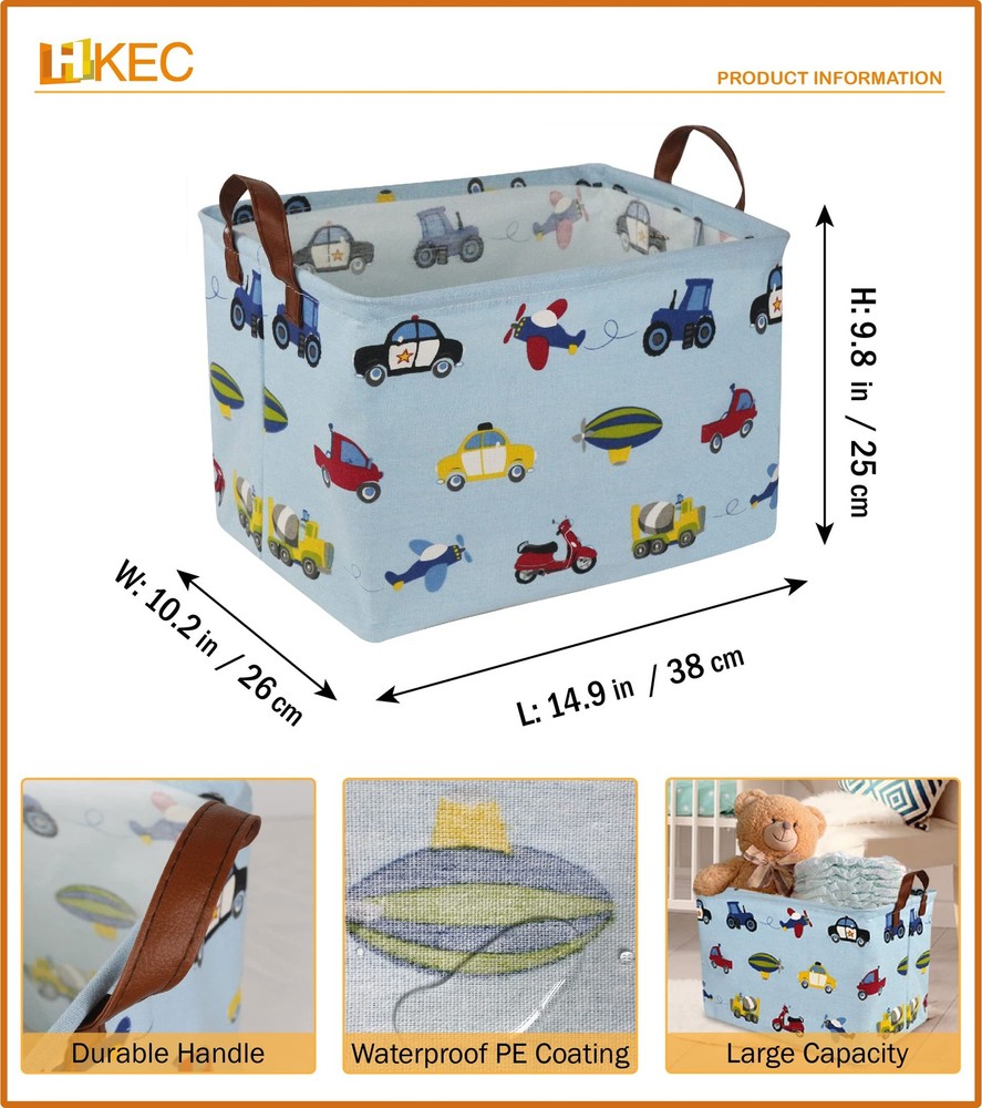 HKEC Rectangle Storage Basket, Storage Bins with Handles, Books Box, Gift Bas...