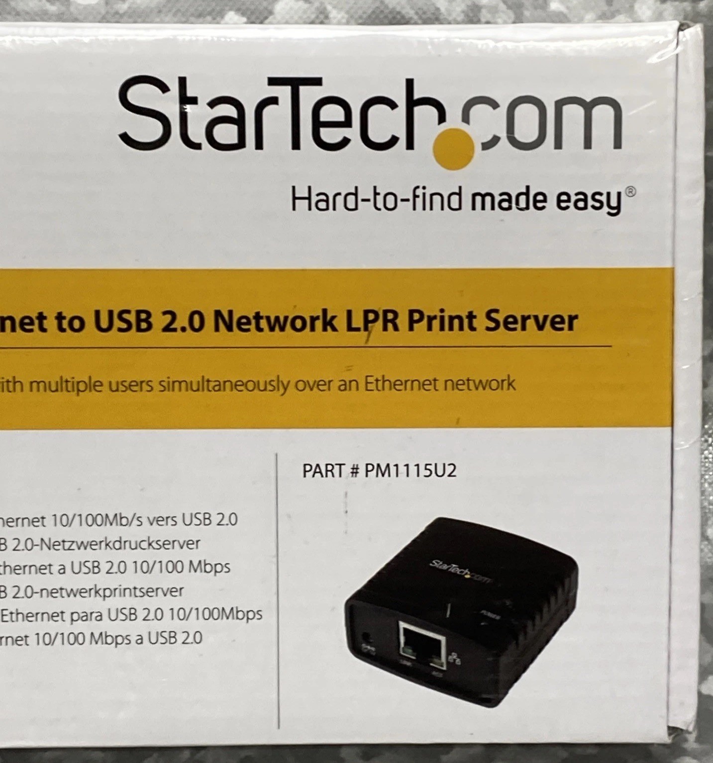 StarTech Network LPR Print Server 10/100Mbps Ethernet to USB 2.0 #PM1115U2 New