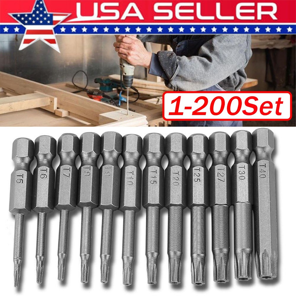 Security Torx Bit Set +Hex Key Allen Bit Set-For Power Drill & Impact Driver Lot