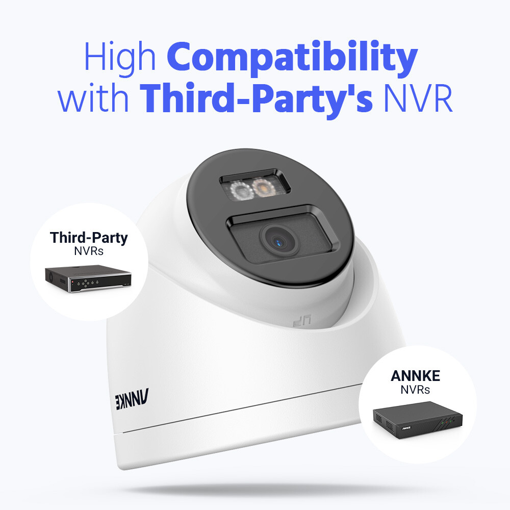 ANNKE H.265+ 5MP Audio POE Security IP Camera System 6MP 8CH NVR Outdoor Color