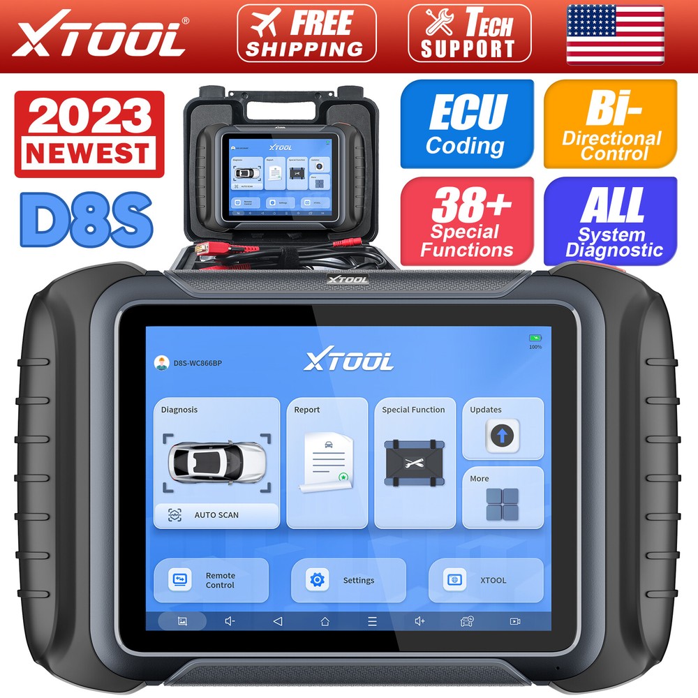 XTOOL D8S OBD2 Diagnostic Scanner All Systems Bidirectional Key Programming Tool