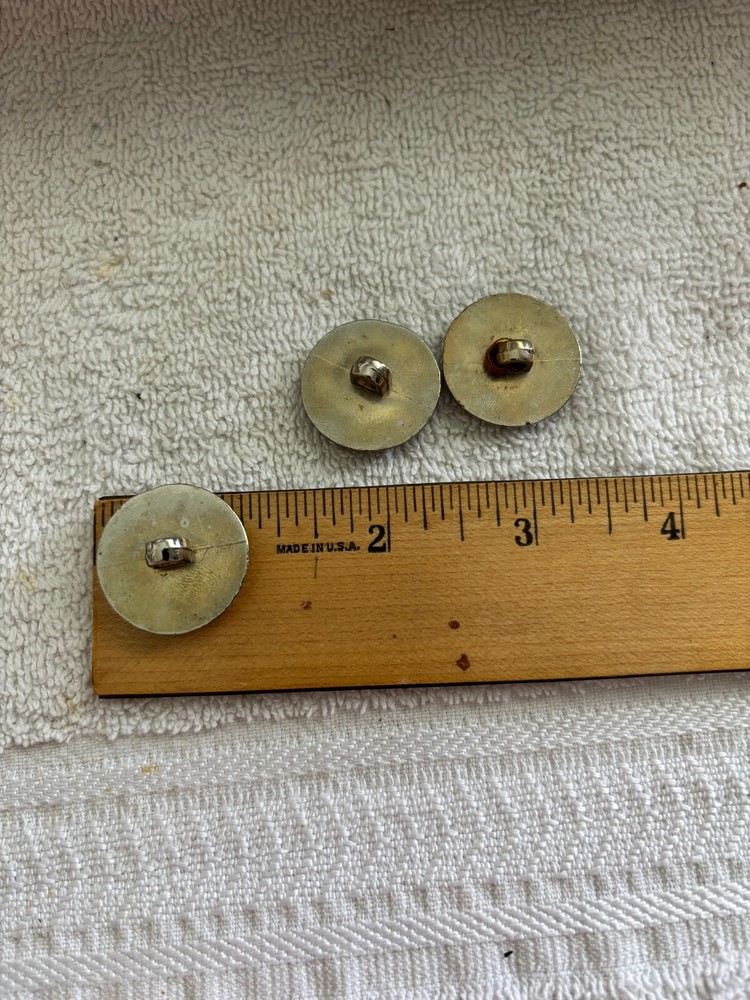 PLASTIC CHROME DESIGN BUTTONS LOT OF 3