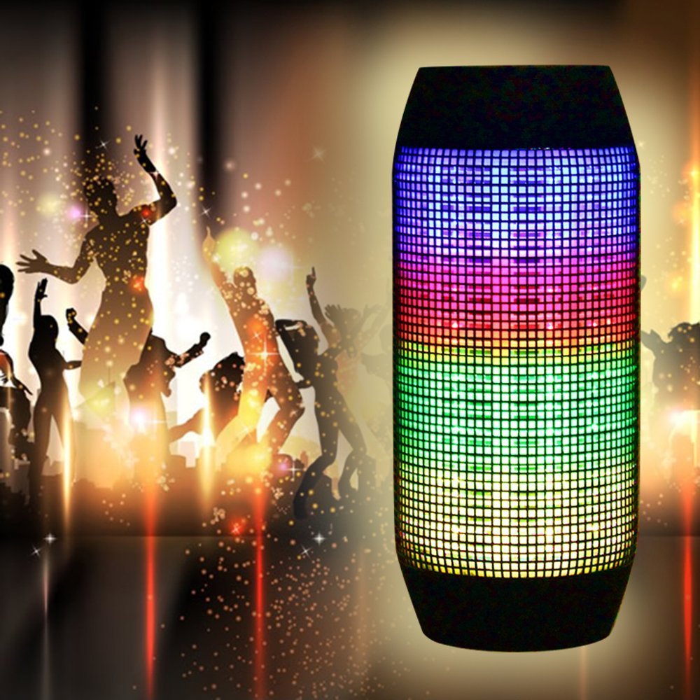 AGPtEK® Multicolor Glowing Wireless Bluetooth Speaker (Black)