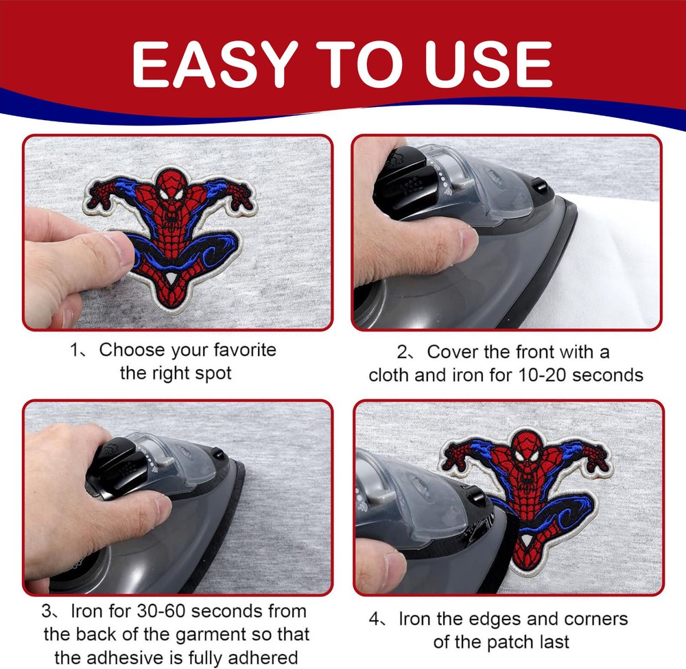 Marvel Spiderman Superhero Comic Iron On Patch - Sew Patch - Embroidered Patch