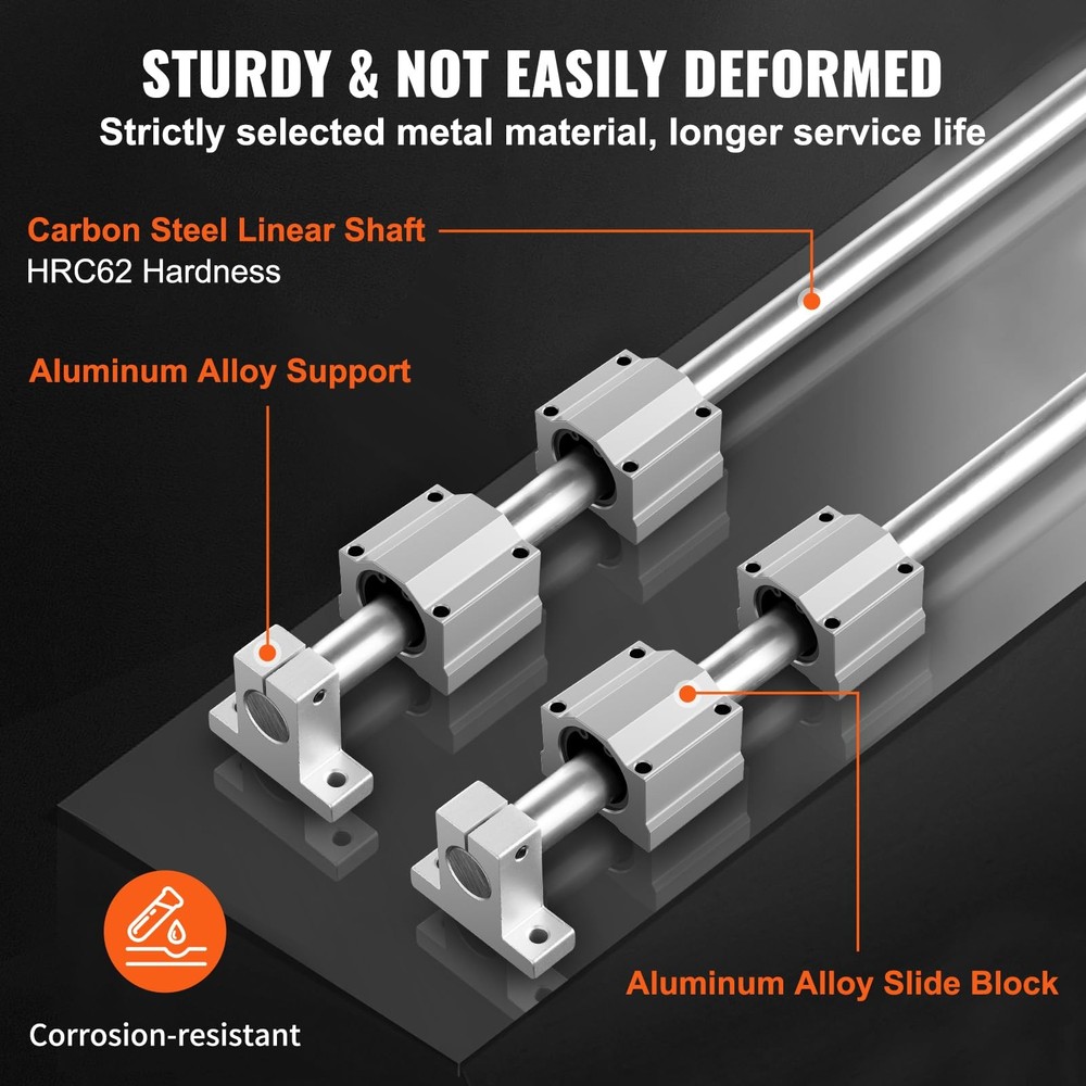 SFC20 1000mm Linear Guide Rail Set with Blocks and Supports for CNC 3D Printer