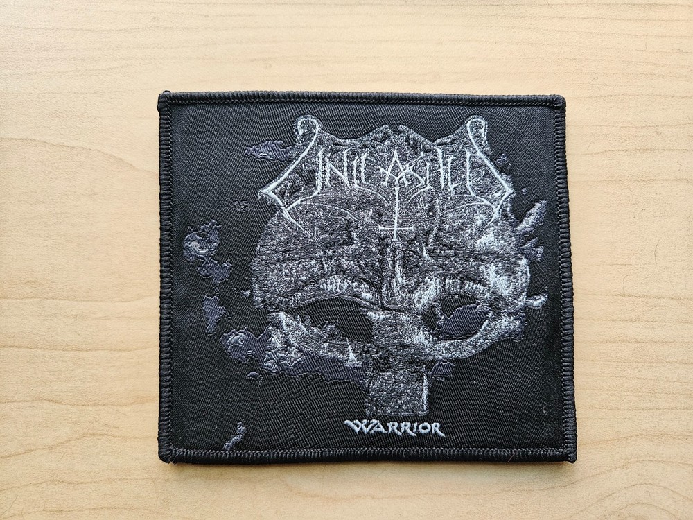 UNLEASHED, WARRIOR, SEW ON BLACK BORDER WOVEN PATCH