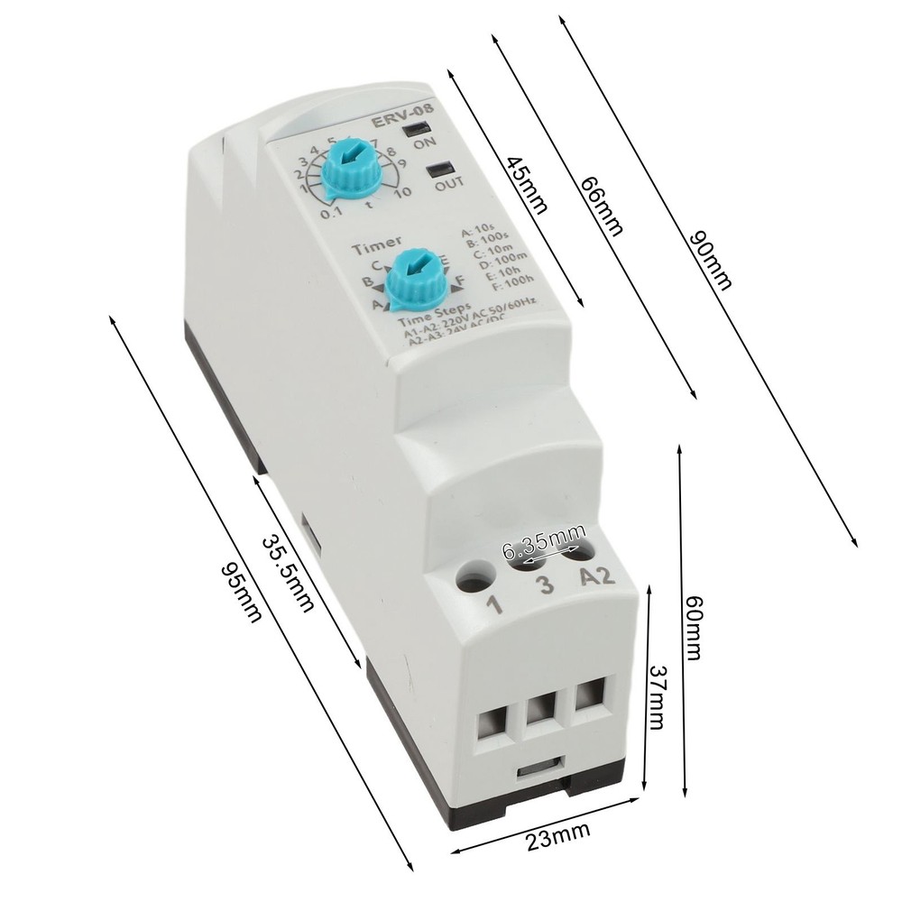 Relay Module ERV-08 Time Relay Time Range 0.1s-100h Panel Or DIN Rail Mount