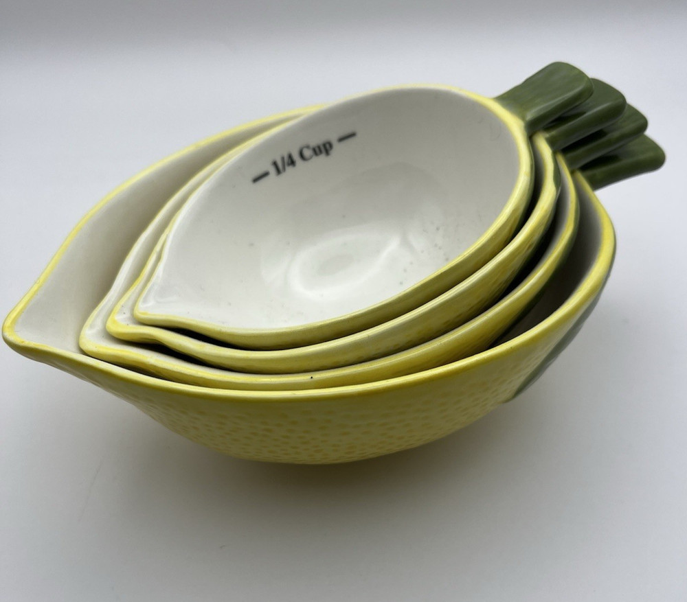 Lemon Shaped Nesting Ceramic Measuring Cups Adorable Cottage
