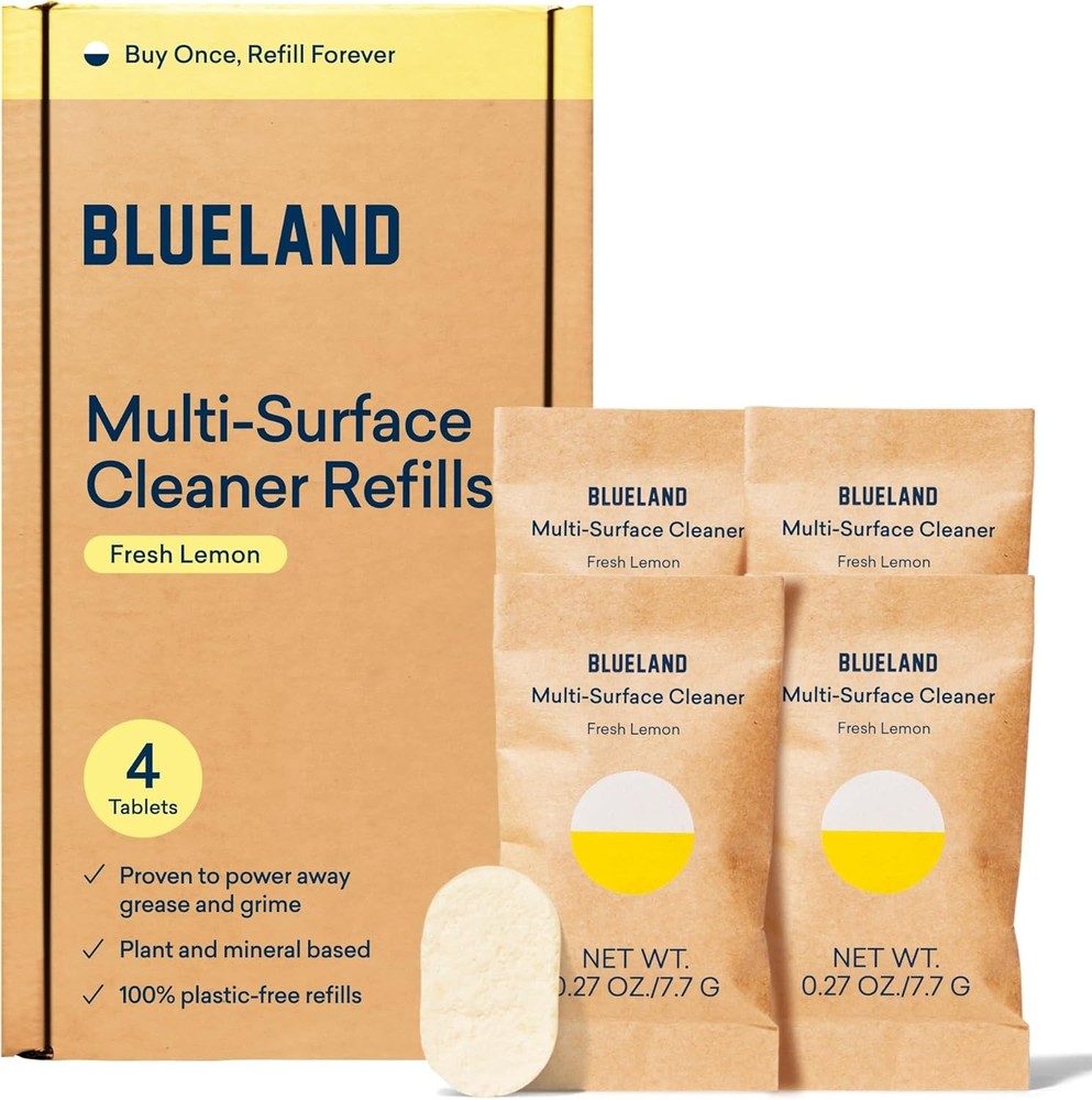 BLUELAND Multi-surface Cleaner, 4-Pack Refill, Fresh Lemon Scent,...