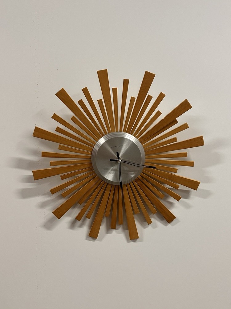 Sterling & Noble 16” Mid Century Modern Style Wall Clock Atomic *Read Needs Work