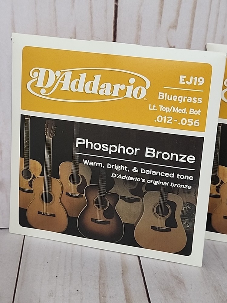 D'Addario EJ Phosphor Bronze Acoustic Guitar Strings EJ19 Bluegrass 12-56