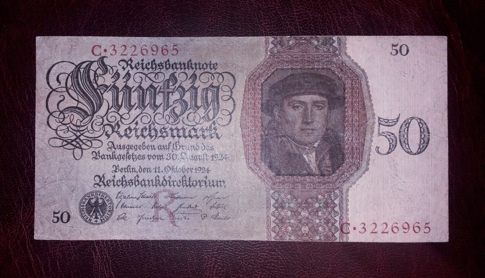 Germany 50 mark banknote,1924year(normal condition)