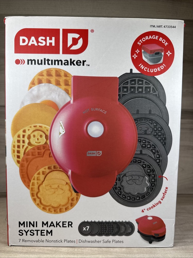 Dash Multimaker Mini Waffle Maker System w/ 7 Plates & Storage Box Costco NEW