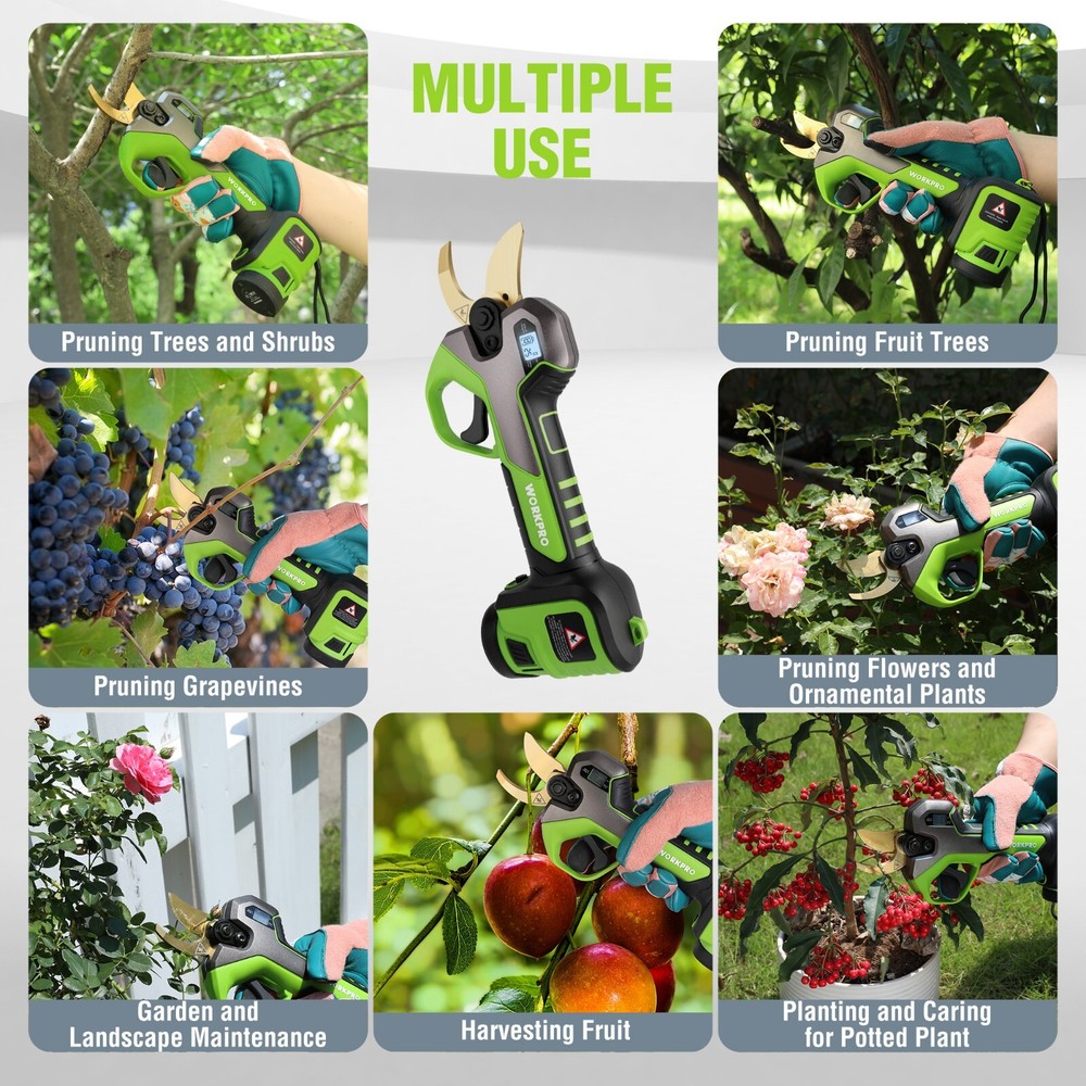 12V Cordless Tree Pruner Pruning Shears Electric Pruning Shears With 2 Batteries