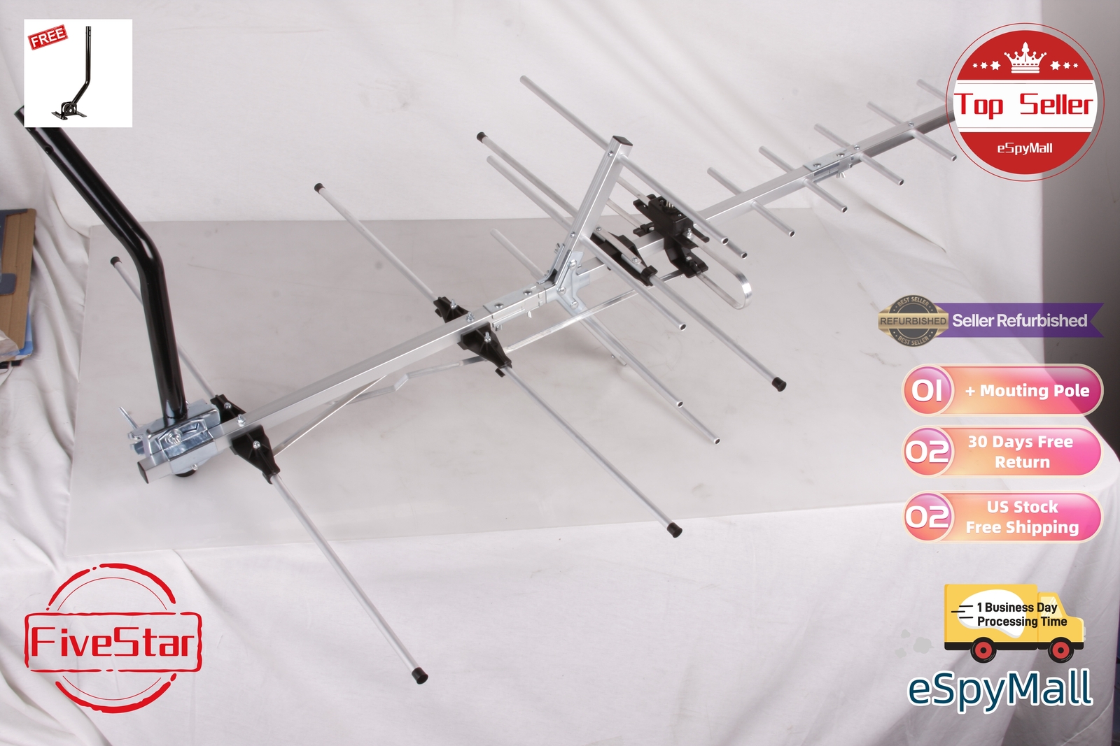 Heavy Duty Yagi Outdoor TV Antenna 300 Mile for All-Weather Performance